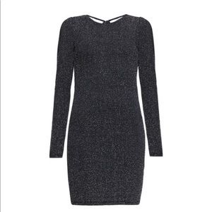 BCBG Black Metallic Long Sleeve Dress